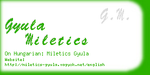 gyula miletics business card